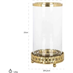 Richmond Interiors Windlicht Meylin Gold 28> Windlichter & Teelichthalter